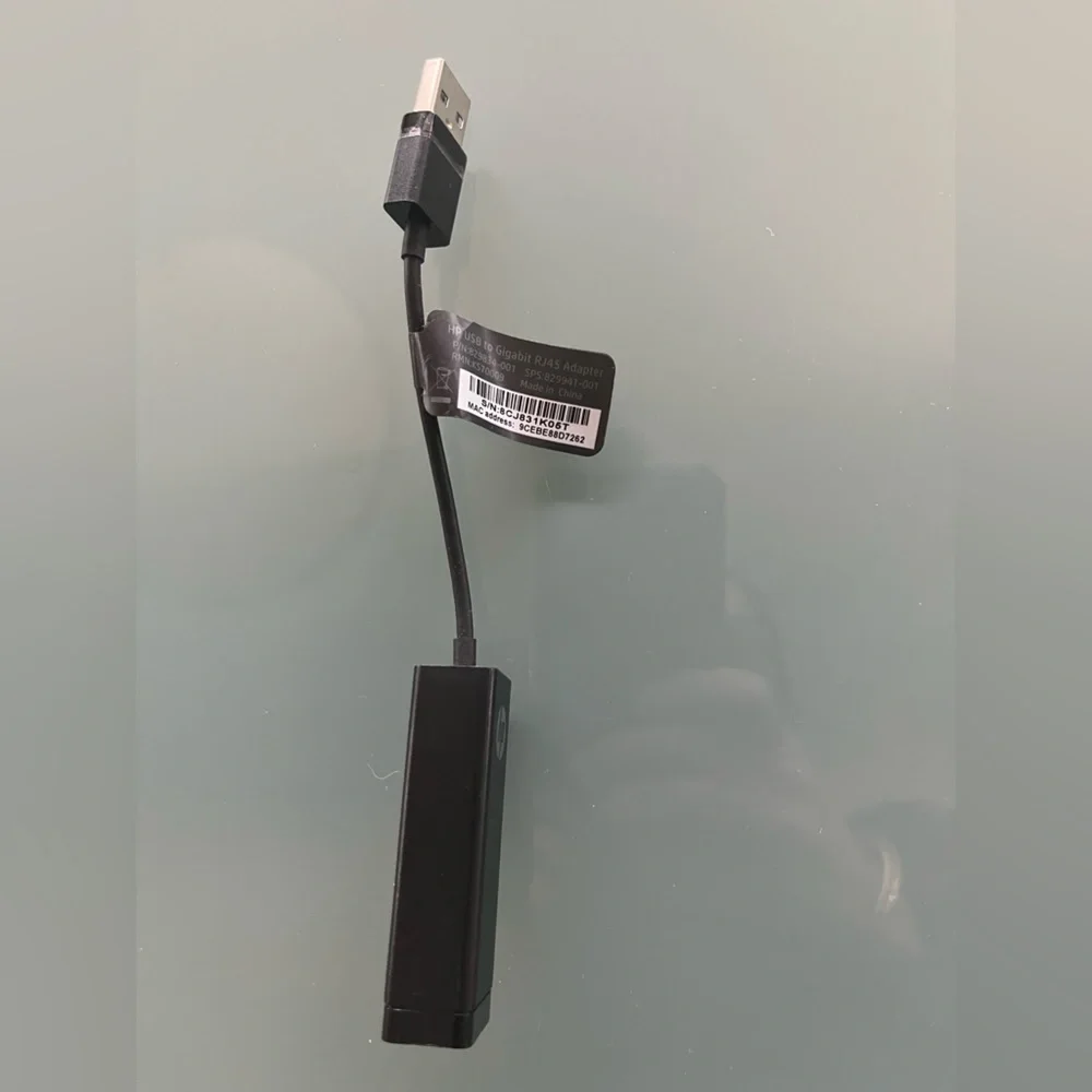 New Original HP USB-C to RJ-45 Adapter PN 829834-001 SPS 829941-001 Black